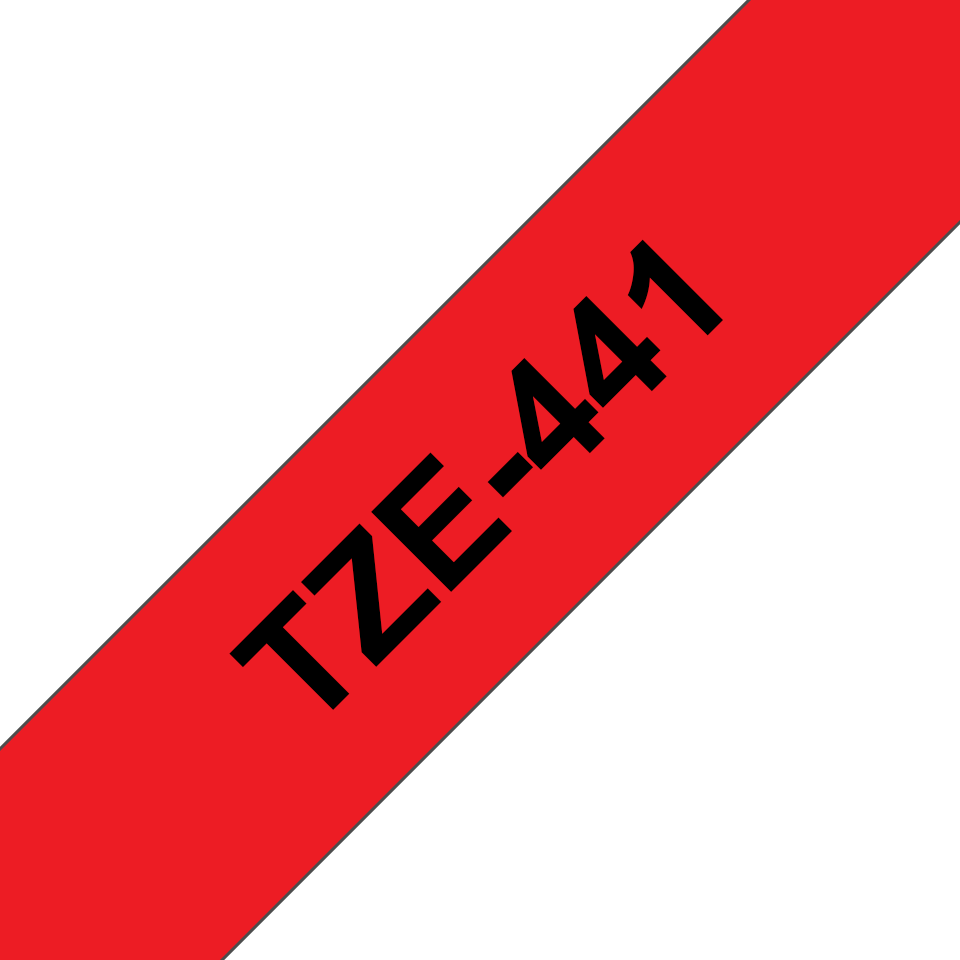 Brother TZe-441 Schriftband – schwarz auf rot